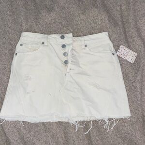 Free people white denim skirt